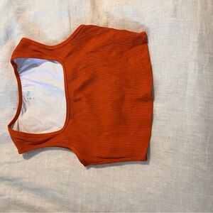 Year of Ours Orange Ribbed Sports Bra
